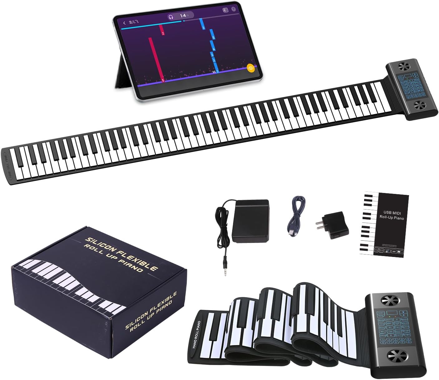 88-Key Roll-Up Piano: Portable Fun for Kids