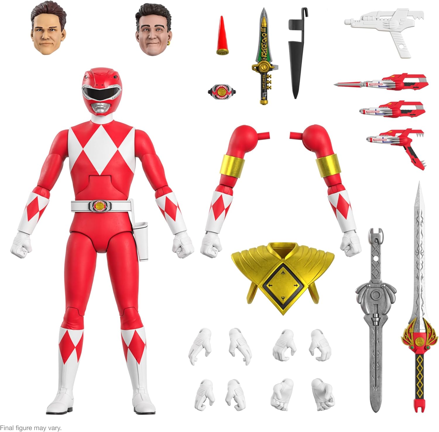 7 Power Rangers Red Ranger with Accessories