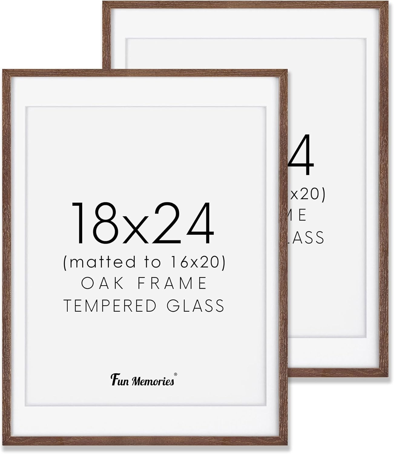 18x24 Solid Oak Wood Picture Frame Set of 2 for Art Display