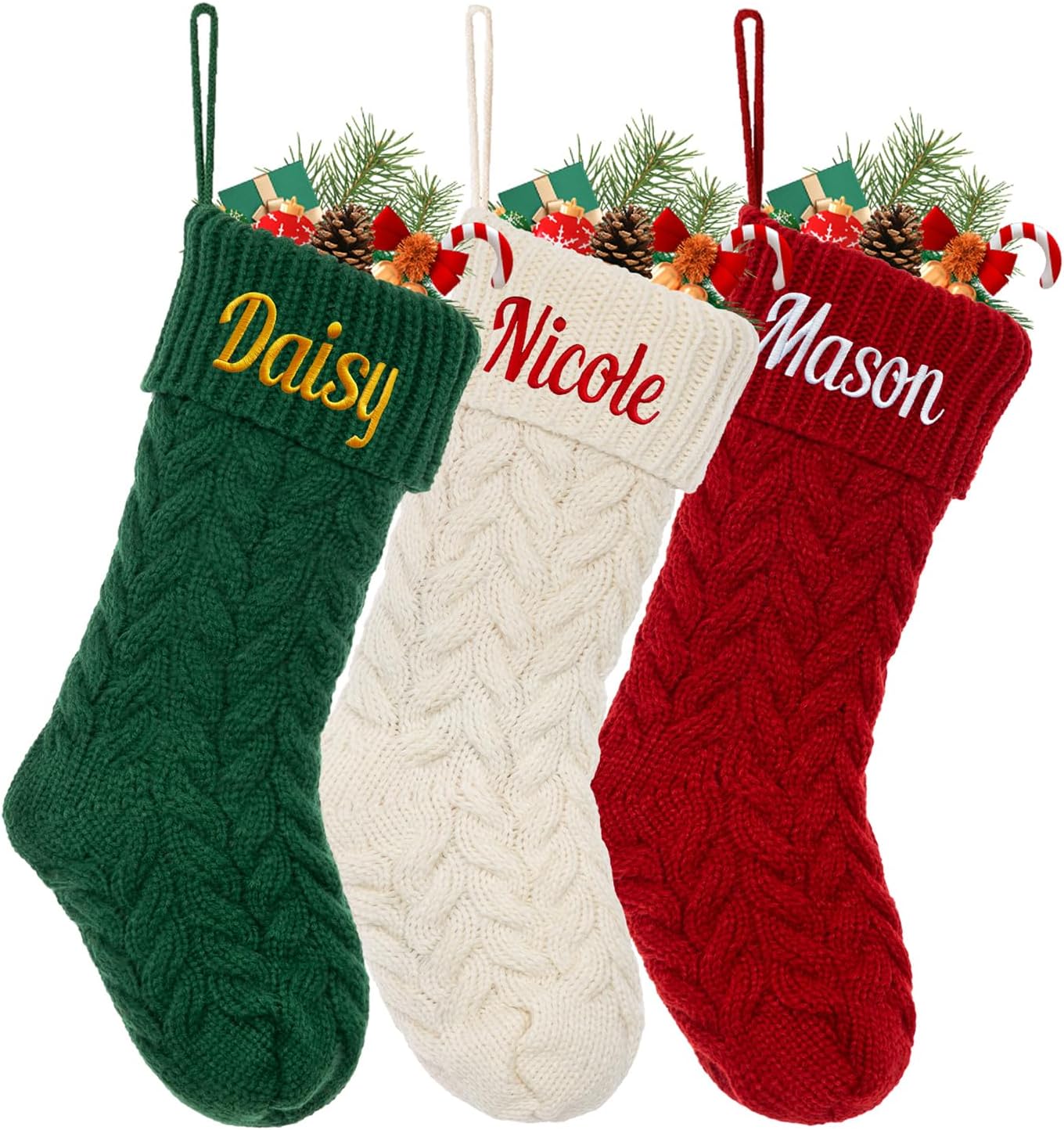 Personalized Christmas Stocking for Family Kids and Pets Fun