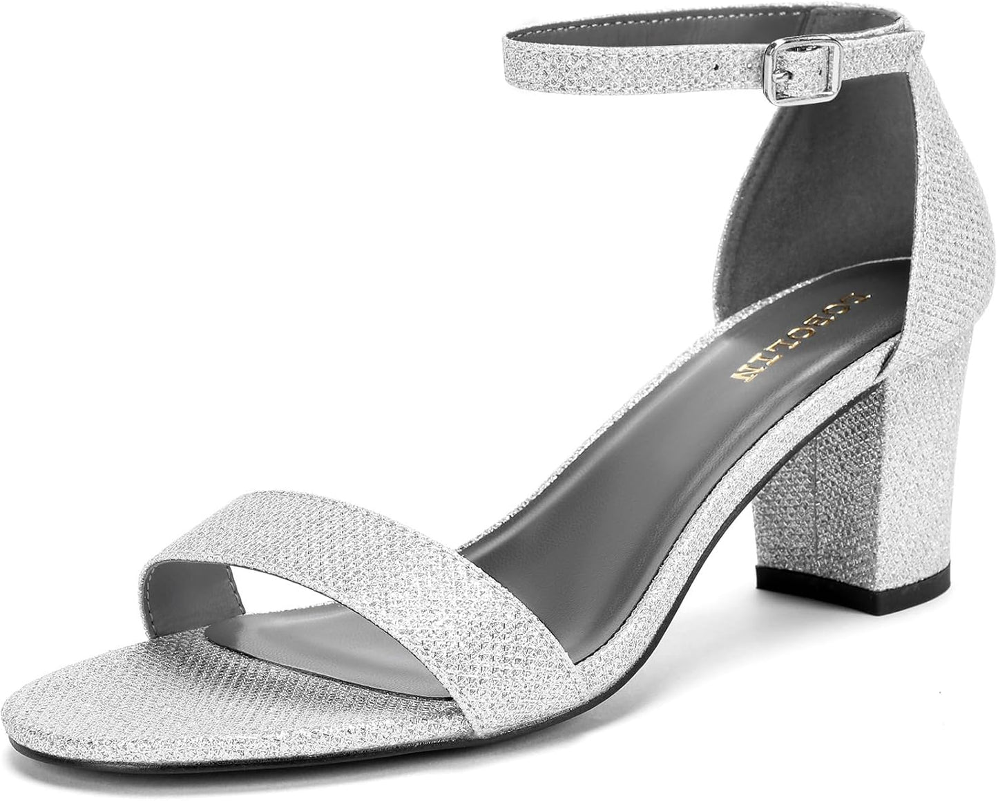 Women's Heeled Sandals Open Toe Ankle Strap for Comfort
