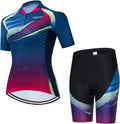 JPOJPO Women's Cycling Jersey Set with Reflective Bike Shorts