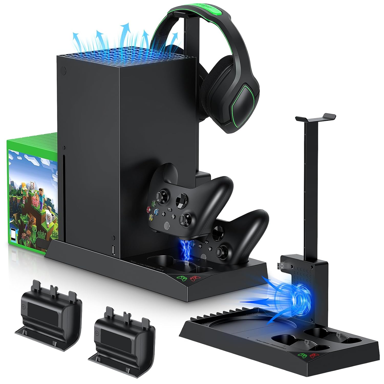 MENEEA Cooling Fan & Charging Stand for Xbox Series X Console
