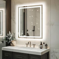 32in x 24in LED Bathroom Mirror with Double Lights - Bright Dimmable