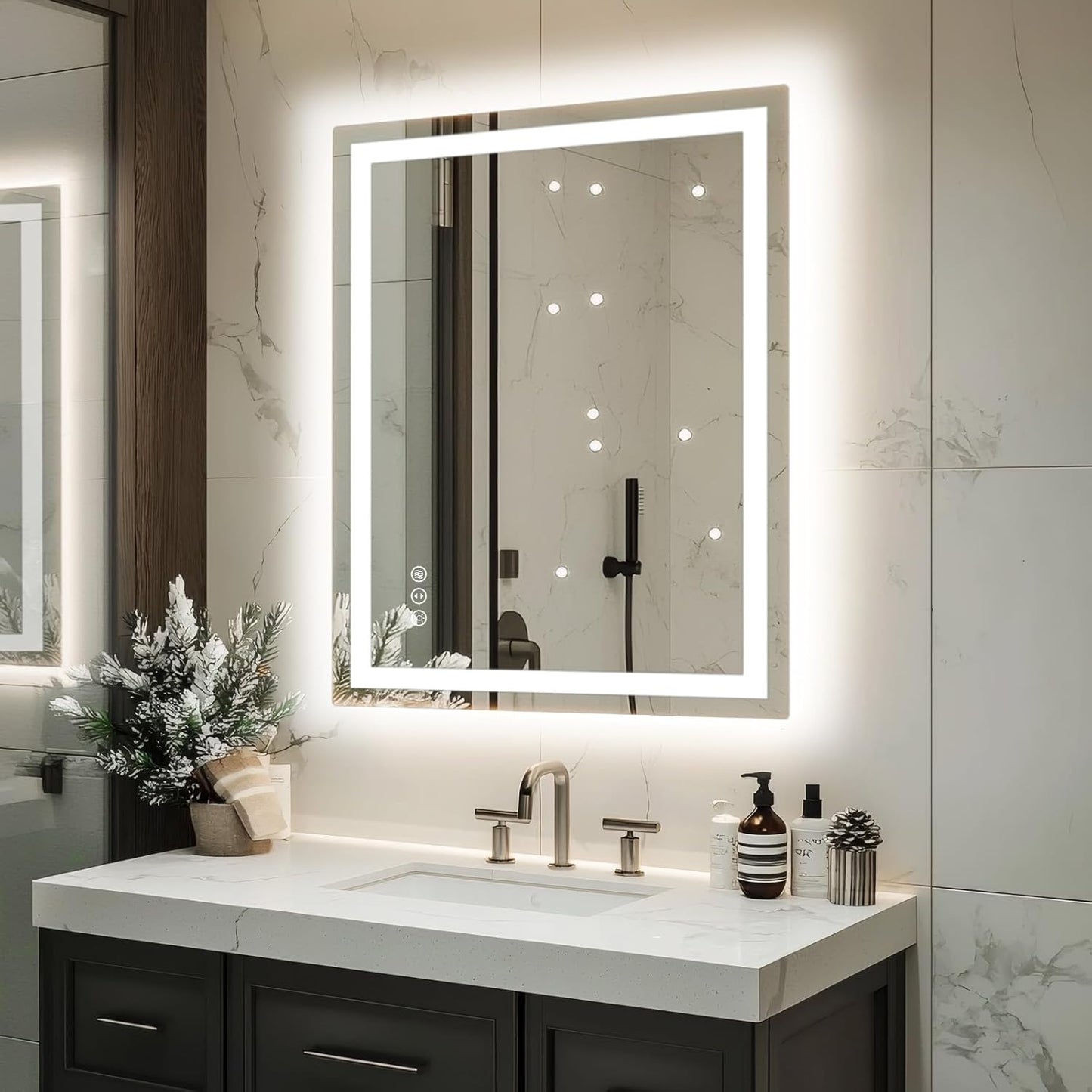 32x24 LED Bathroom Mirror with Lights - Dimmable & Backlit