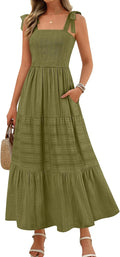 MEROKEETY Women's Boho Maxi Dress - Flattering Summer Sundress