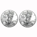 USA 2020 $1 American Silver Eagle Coin Set of 2 - Brilliant