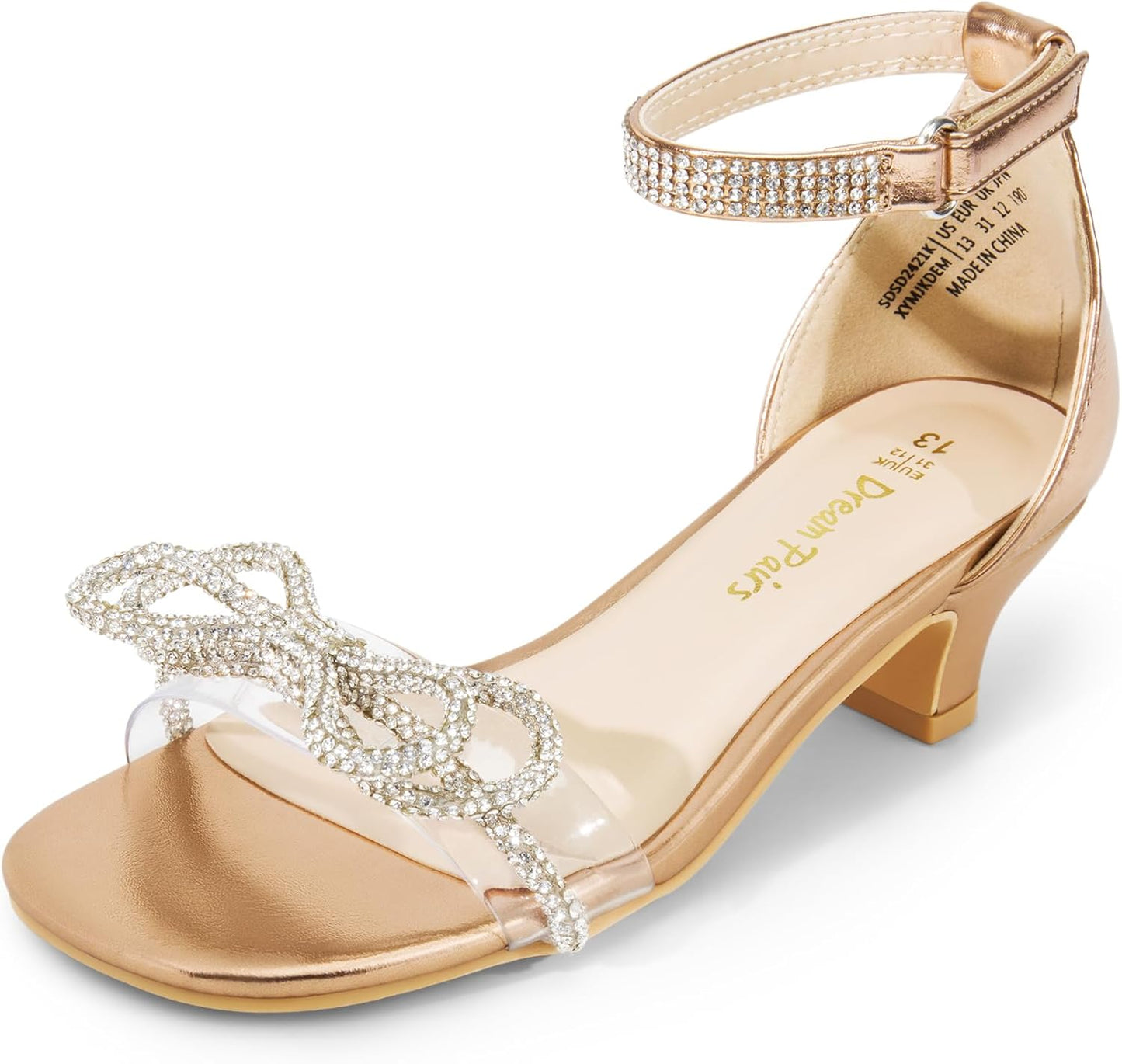 DREAM PAIRS Girls Sandals with Bow Flower Design for Comfort