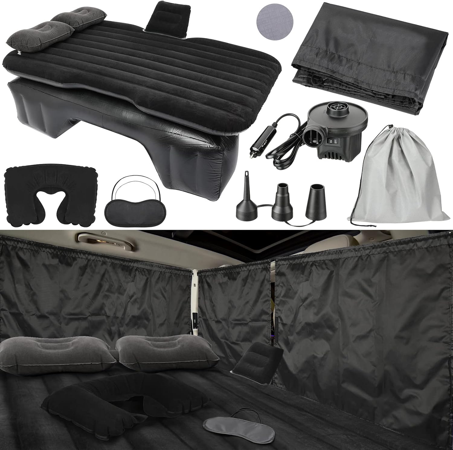 Inflatable Car Air Mattress Set - Portable Comfort