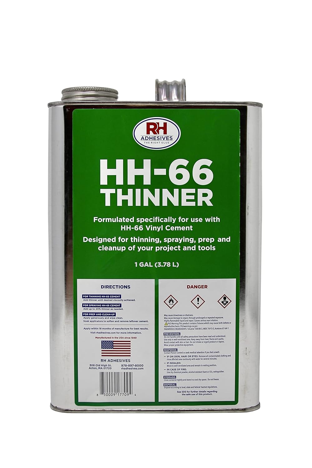 HH-66 Thinner 1 Gallon for Vinyl Cement Surface Prep and Cleanup