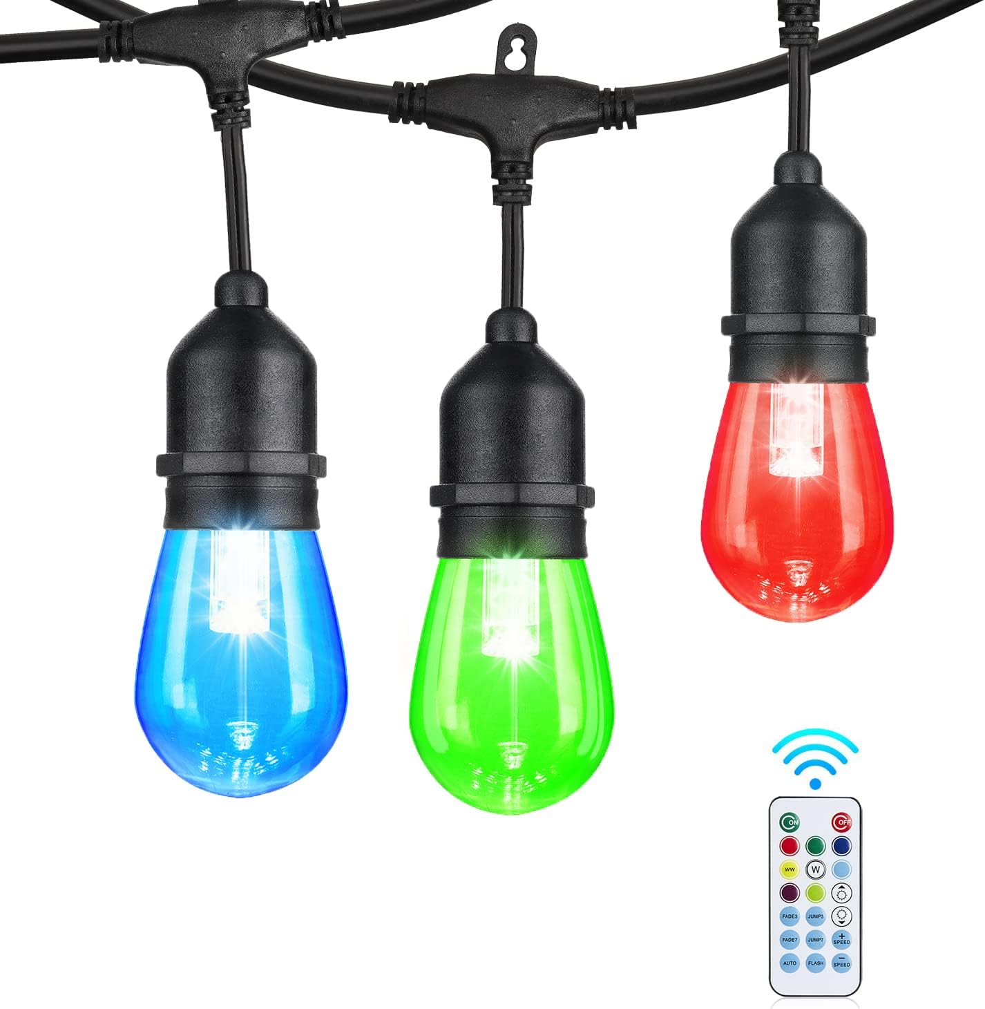 24FT Solar Outdoor String Lights with 12 Shatterproof Bulbs