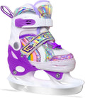 Girls Adjustable Ice Skates for Kids - Warm Fleece Lined