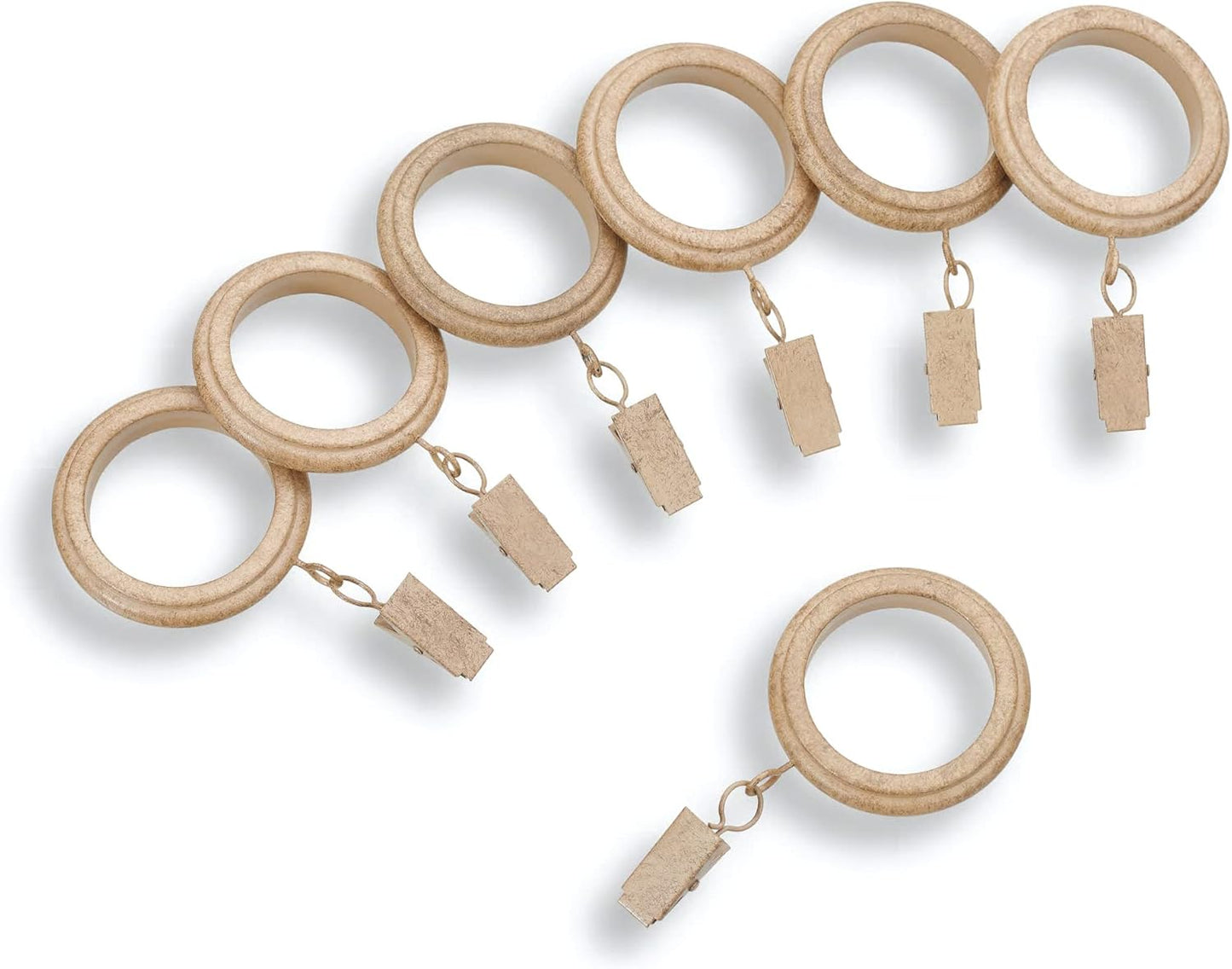 MODE Farmhouse Beveled Curtain Clip Rings Set