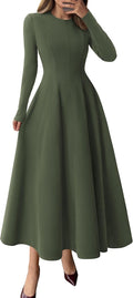 Cocktail Dresses for Women 2025 Elegant Long Sleeve Midi A Line S=US