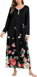 Ekouaer Women's Long Sleeve Nightgown Full Length Sleepwear - Soft not