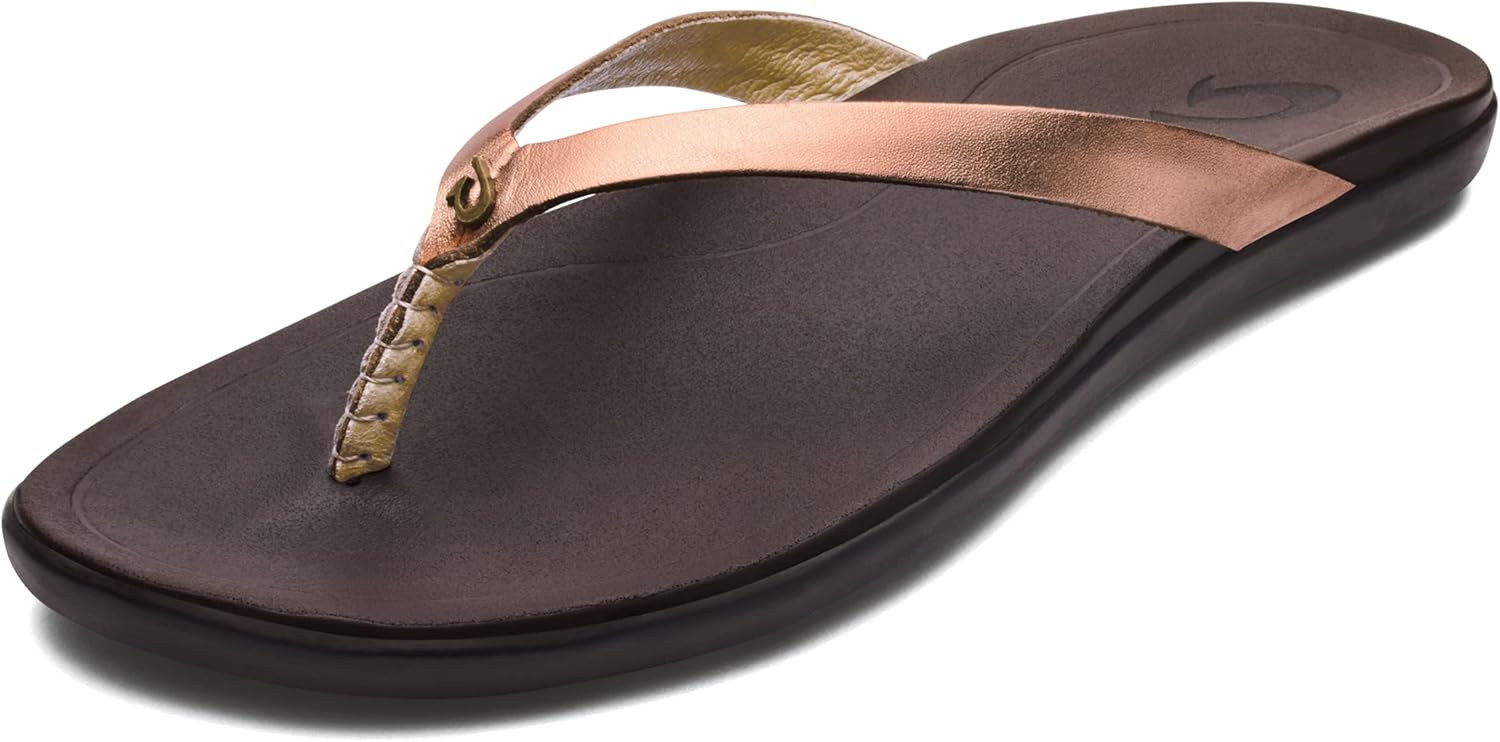 OLUKAI Ho'opio Leather Women's Beach Sandals for Comfort