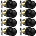 Probrico Closet Door Knobs 8 Pack Matte Black - Durable, Modern