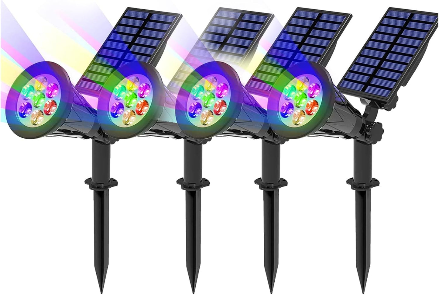 T-SUN Solar Spotlights for Outdoors - Color Changing Lights