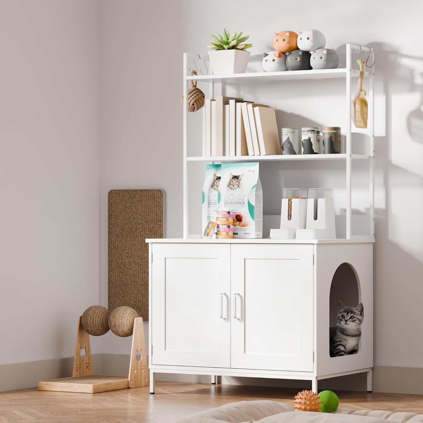 Cozy Castle Litter Box Enclosure for Cats - Stylish and Functional