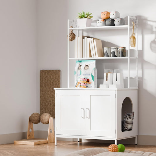Cozy Castle Litter Box Enclosure for Cats - Stylish and Functional