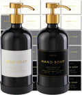 16oz Glass Soap Dispenser Set - Stylish Countertop Organization