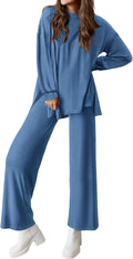 PRETTYGARDEN Womens 2 Piece Lounge Set - Casual Crewneck Tracksuit