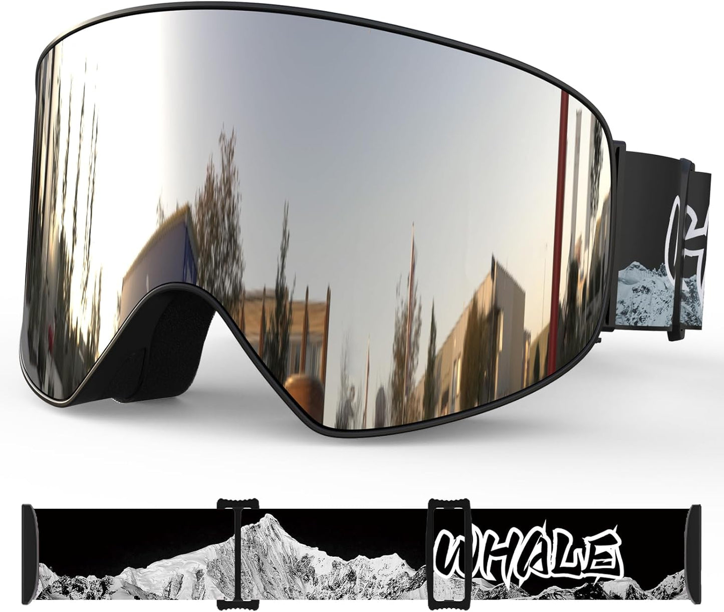 Anti-Fog Whale Ski Goggles - 100% UV Protection