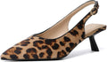 Mostrin Kitten Heels for Women Pointed Toe Pumps - Leopard Patent