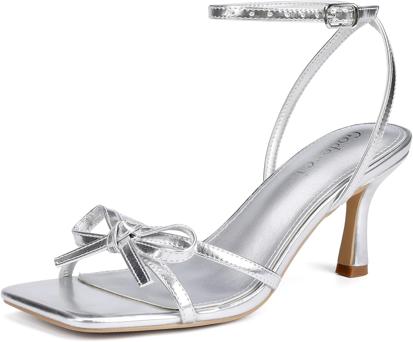 Elegant Kitten Heels with Bow Strappy Open Toe Sandals for Women