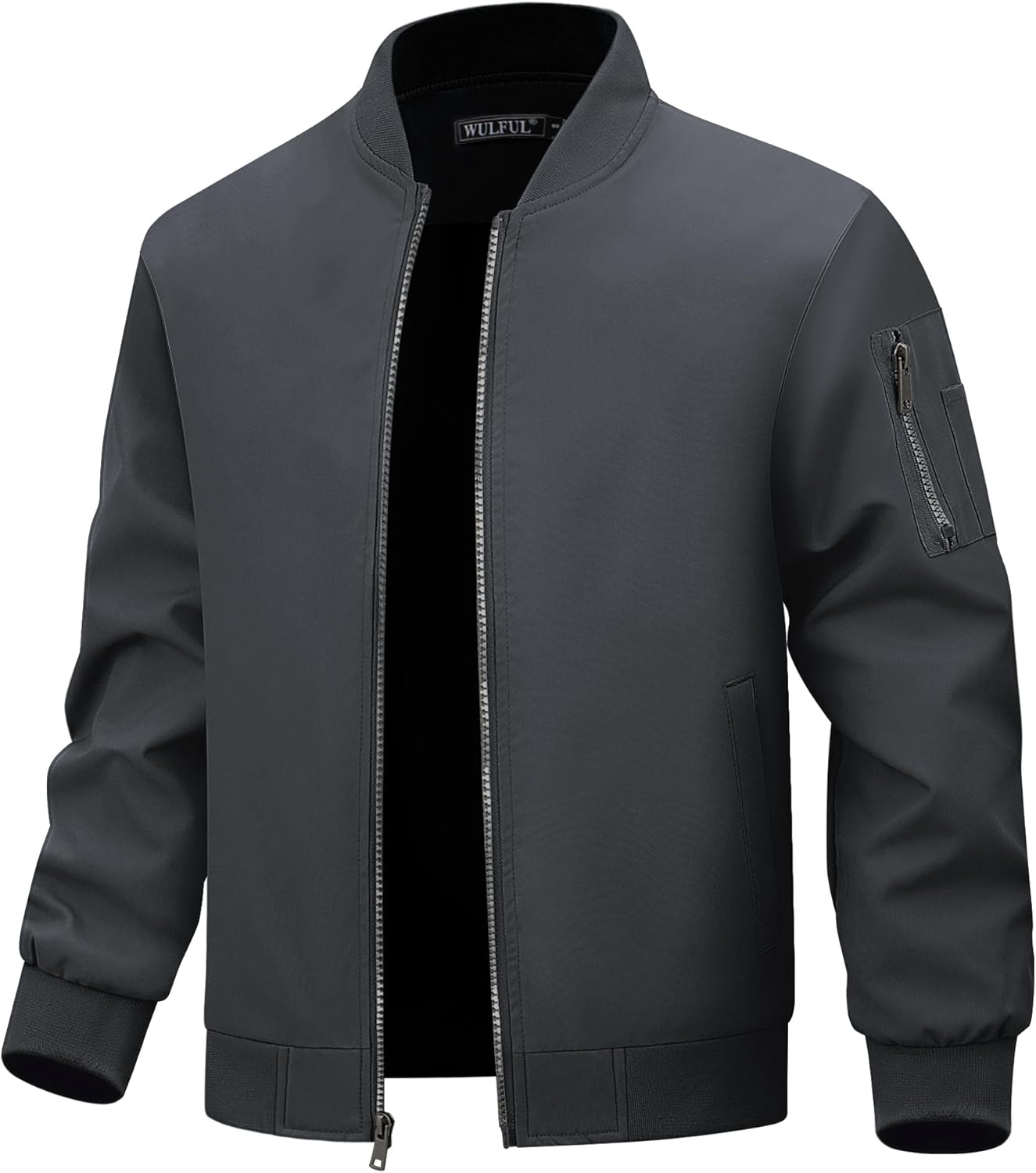 WULFUL Men's Bomber Jacket Lightweight Casual Windbreaker Coat