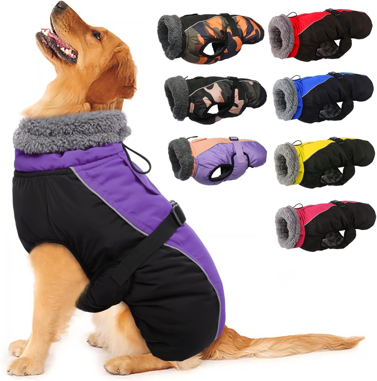 IECOii Extra Warm Reflective Dog Jacket for Cold Weather