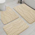 Memory Foam Bathroom Rug Set 3 Piece - Ultra Absorbent Khaki