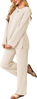 Kikibell Women's Cozy Knit Pajama Set for Fall and Winter Relaxation