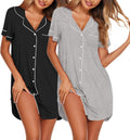 Ekouaer Nightgowns for Women 2 Pack Button Down (Style PY7X)