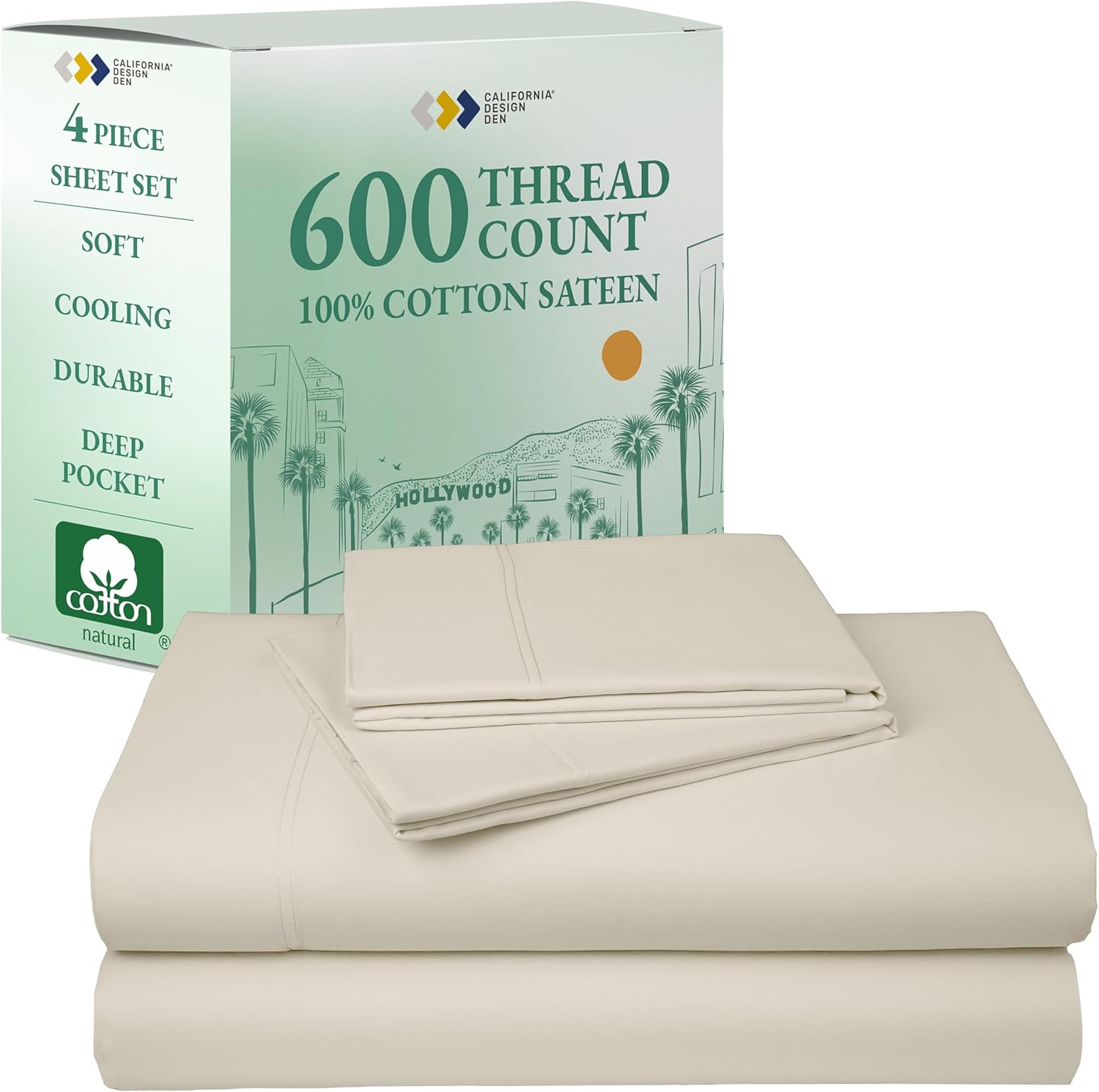 Luxury 600 Thread Count Queen Size Sheet Set for Comfort