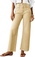 High Waisted Cropped Jeans - Trendy Baggy Straight Capri Clothing