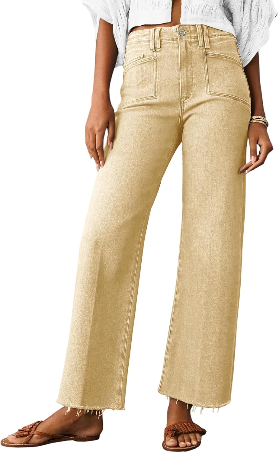 Cicy Bell High Waisted Cropped Jeans for Trendy Streetwear