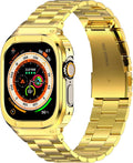 HASLFM Stainless Steel Band with Case for Apple Watch Ultra 49mm Cases