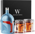 Galaxy Whiskey Decanter Set for Men - Unique Helmet Design