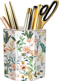 Cute Pen Holder for Desk Ceramic Pencil Holder - Floral Desk Organizer