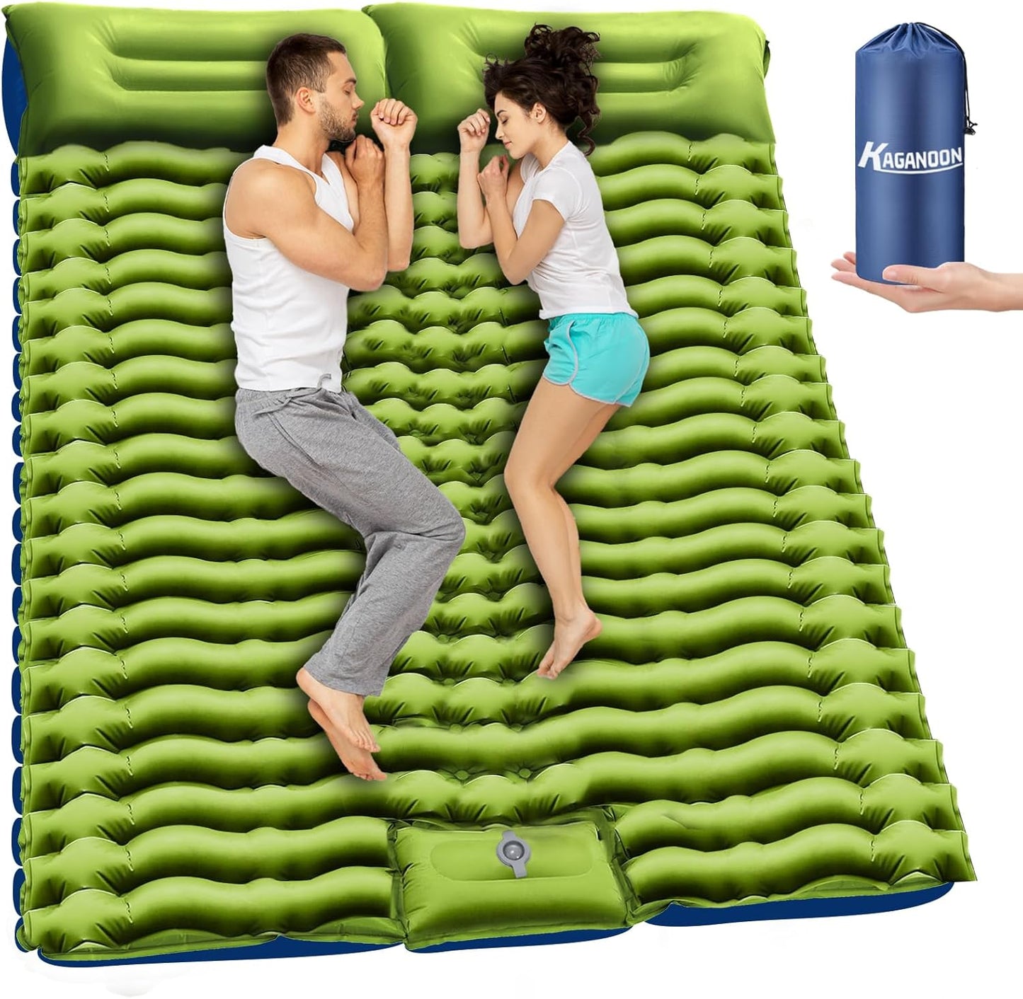 Double Camping Sleeping Pad for 2 Person with Built-in Pump