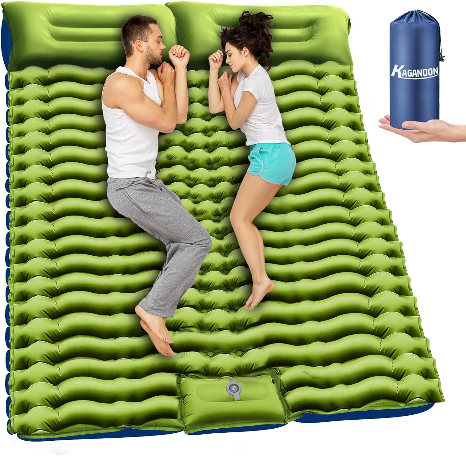 Double Camping Sleeping Pad for 2 Person with Built-in Pump