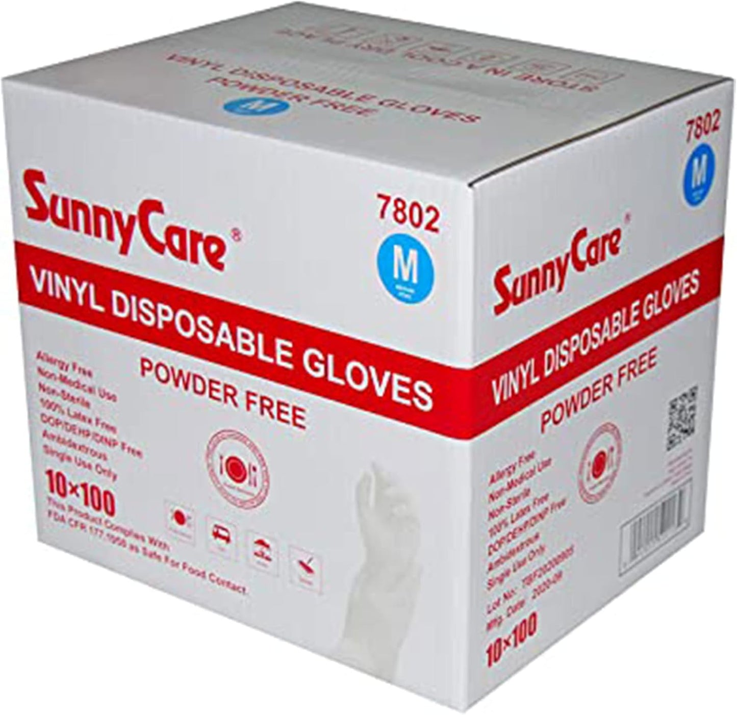 SunnyCare Vinyl Disposable Gloves - Powder Free Medium