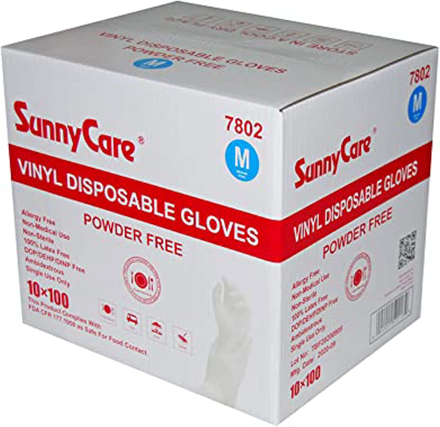 SunnyCare Vinyl Disposable Gloves - Powder Free Medium