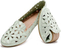 Floral Ballet Flats for Women Black Beige Slip On - Comfortable Shoes