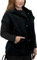 Womens Fuzzy Fleece Vest Oversized Sherpa Jacket - Warm Layering