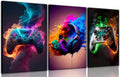 Gaming Room Decor Wall Art Set of 3 - Neon Video Gaming Posters