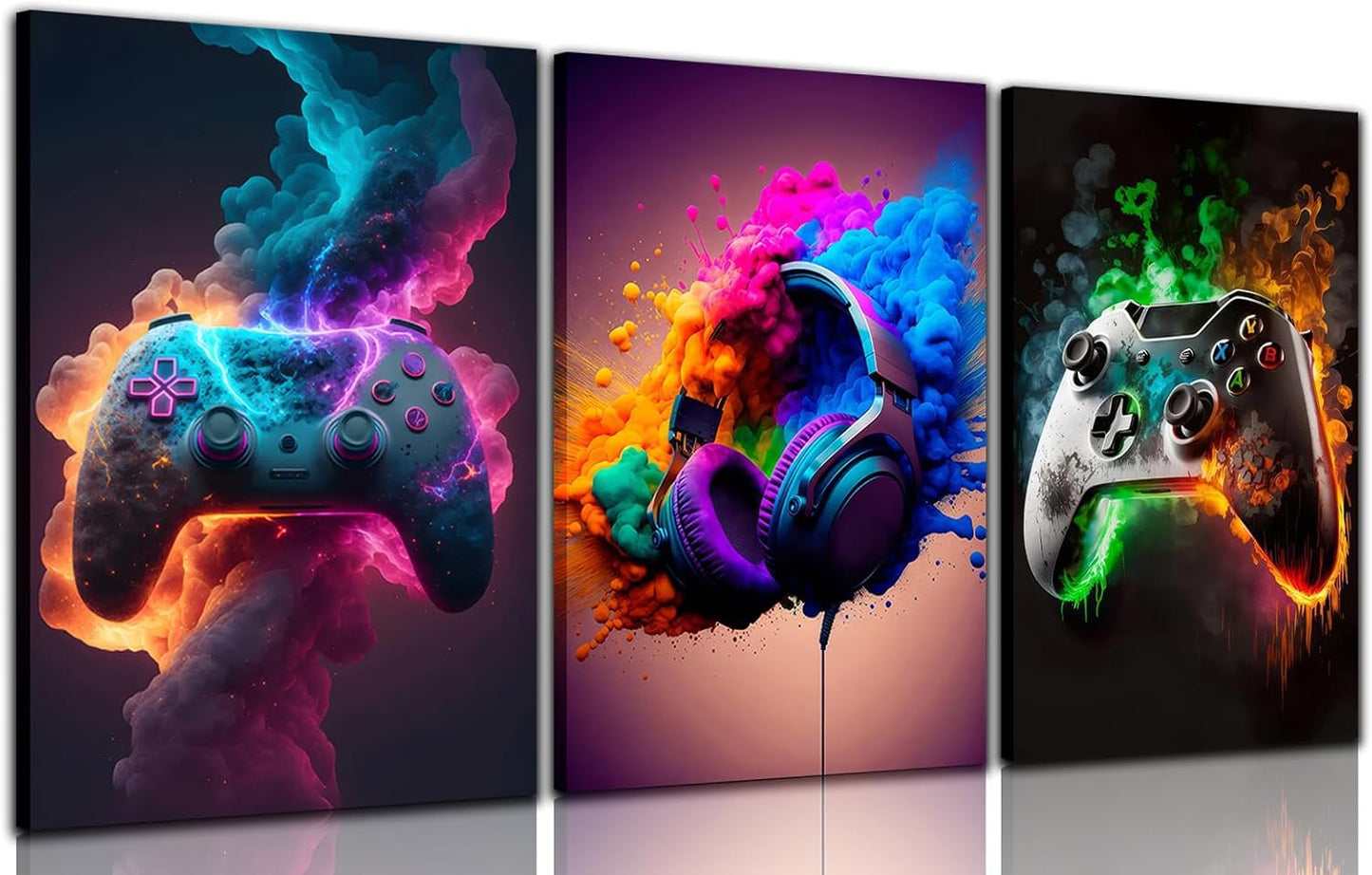 Gaming Room Decor - Framed Canvas Posters for Teen Boys Room
