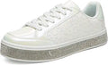 Glitter Tennis Sneakers Floral Sparkly Bridal Sneakers - Sequin Shine
