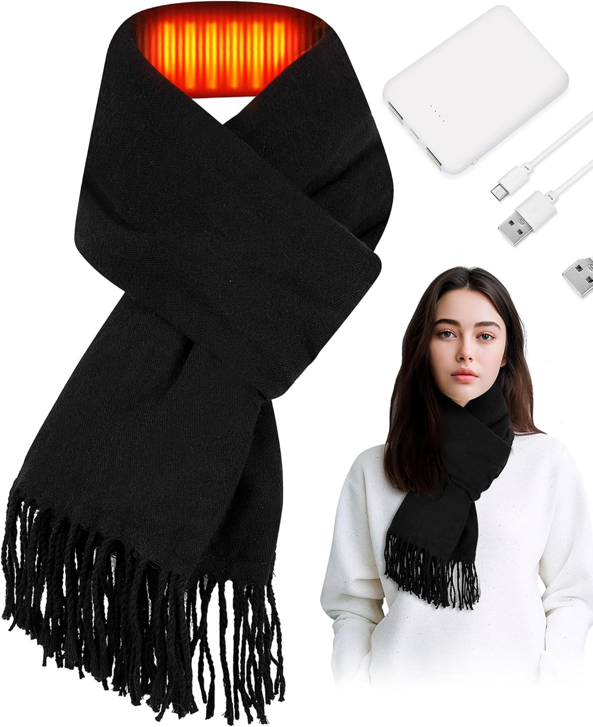 KLADNDER Heated Scarf - 3 Settings, Rechargeable! 